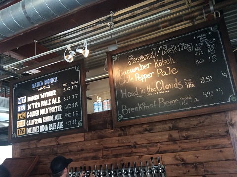 The menu board. Core to the left, Seasonal on the right.
